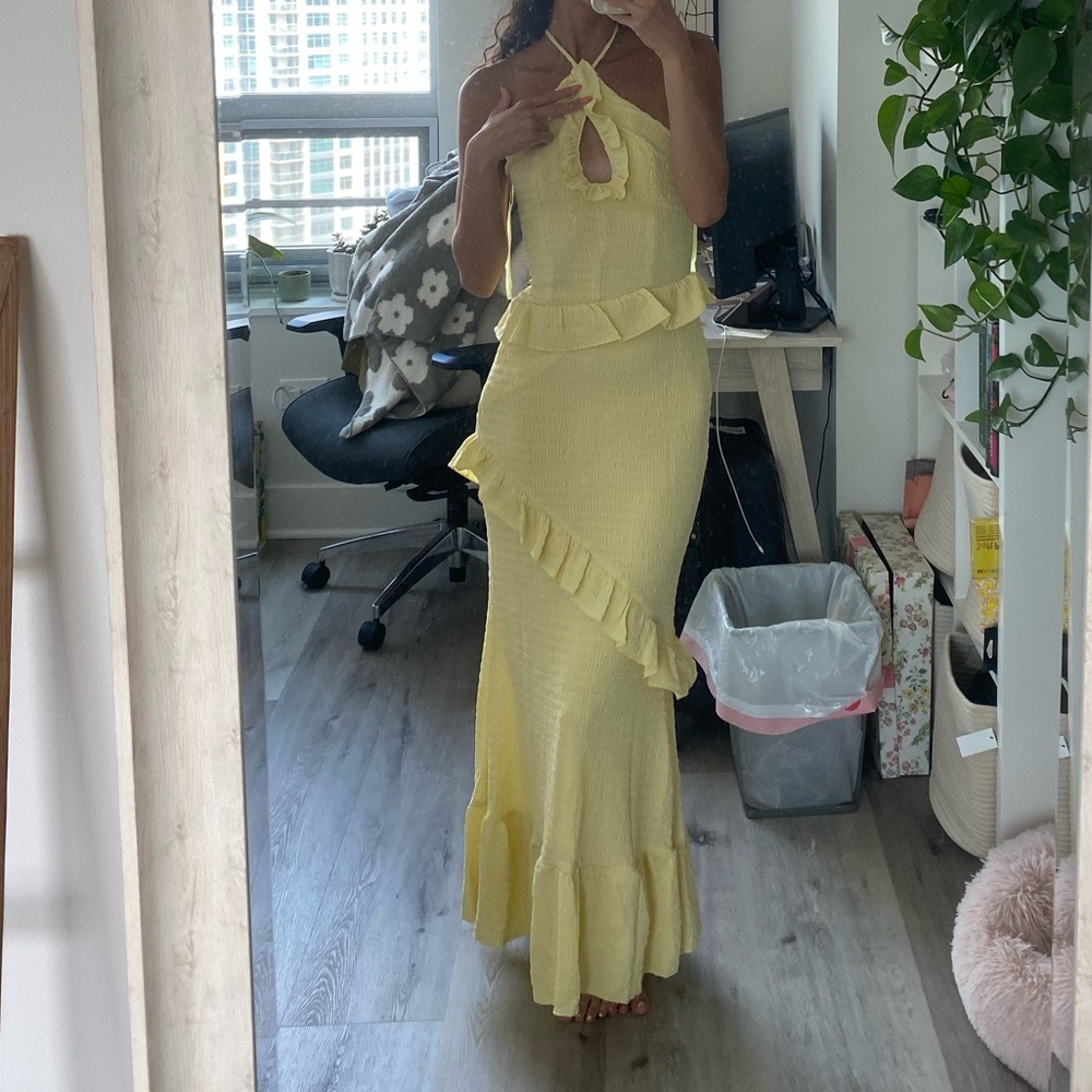Yellow Keyhole Dress